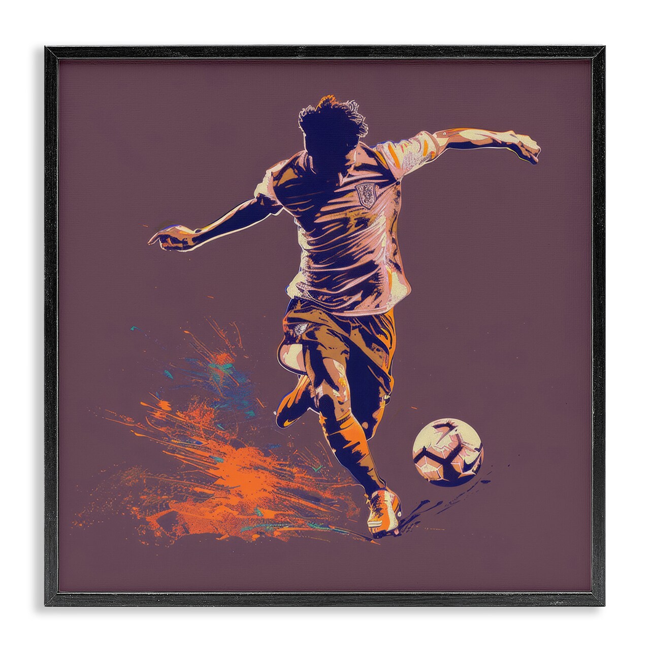 Stupell Industries Winning Goal Abstract Athlete Framed Giclee Wall Art Design by Lazar Studio